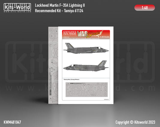 Kits-World M481047 1:48 Lockheed-Martin F-35A Lightning II Canopy & Wheels Paint Mask