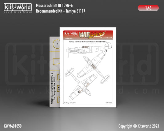 Kits-World KWM481050 1:48 Messerschmitt Bf-109G-6 wheels and canopy frame paint masks