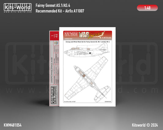 Kits-World KWM481054 1:48 Fairey Gannet AS.1/AS.4 wheels and canopy frame paint mask