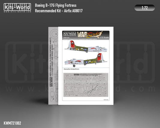 Kits-World M721002 1:72 Boeing B-17G Flying Fortress Canopy & Wheels Paint Mask (Outside Only)