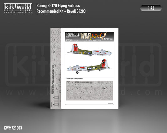 Kits-World M721003 1:72 Boeing B-17G Flying Fortress Canopy & Wheels Paint Mask (Outside Only)