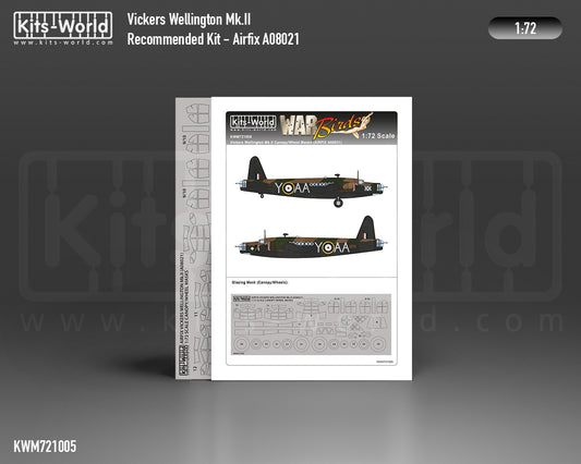 Kits-World M721005 1:72 Vickers Wellington Mk.II Canopy & Wheels Paint Mask (Outside Only)