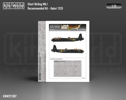 Kits-World M721007 1:72 Short Stirling Mk.I Canopy & Wheels Paint Mask (Outside Only)