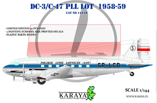 Karaya 144-10 1:144 Douglas DC-3/C-47 PLL LOT 1958-59