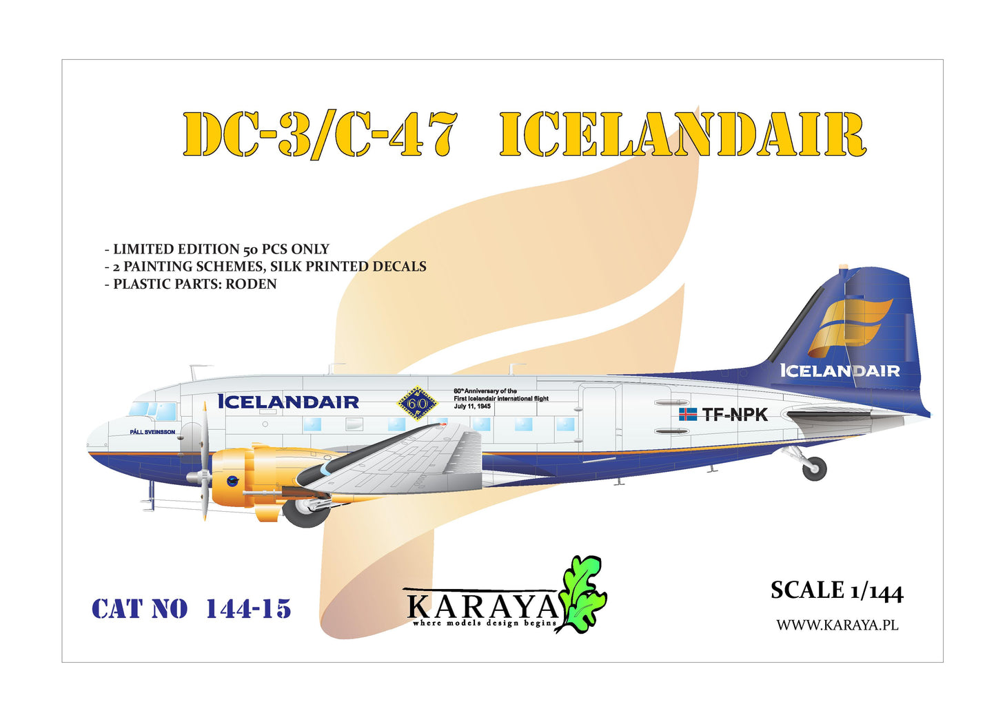 Karaya 144-15 1:144 Douglas DC-3/C-47 ICELANDAIR