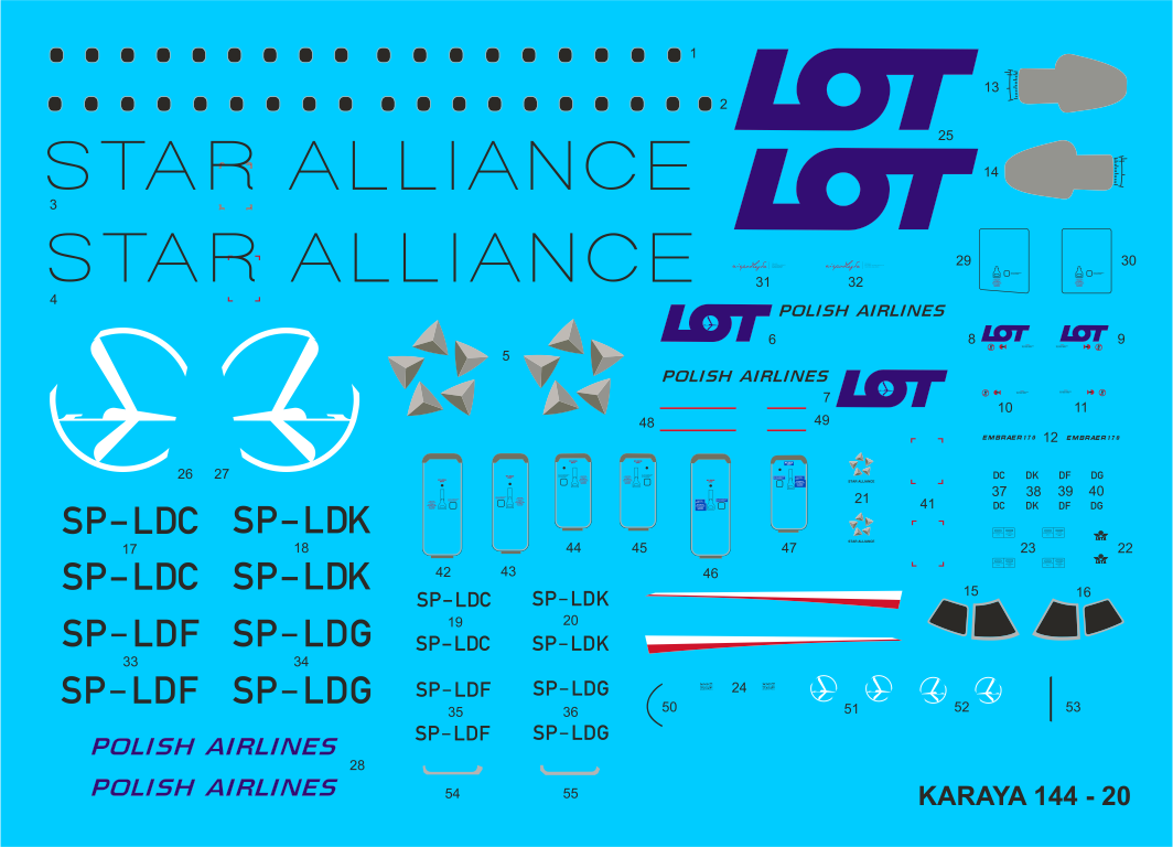 Karaya 144-20 1:144 Embraer 170 LOT