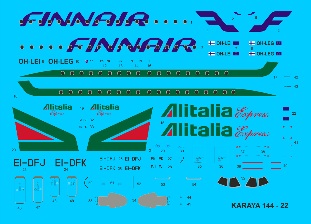Karaya 144-22 1:144 Embraer 170 Alitalia/Finnair
