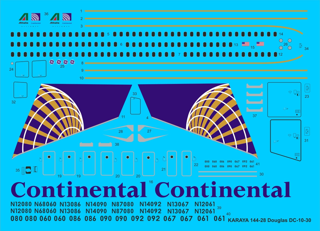 Karaya 144-28 1:144 DC-10-30 Continental