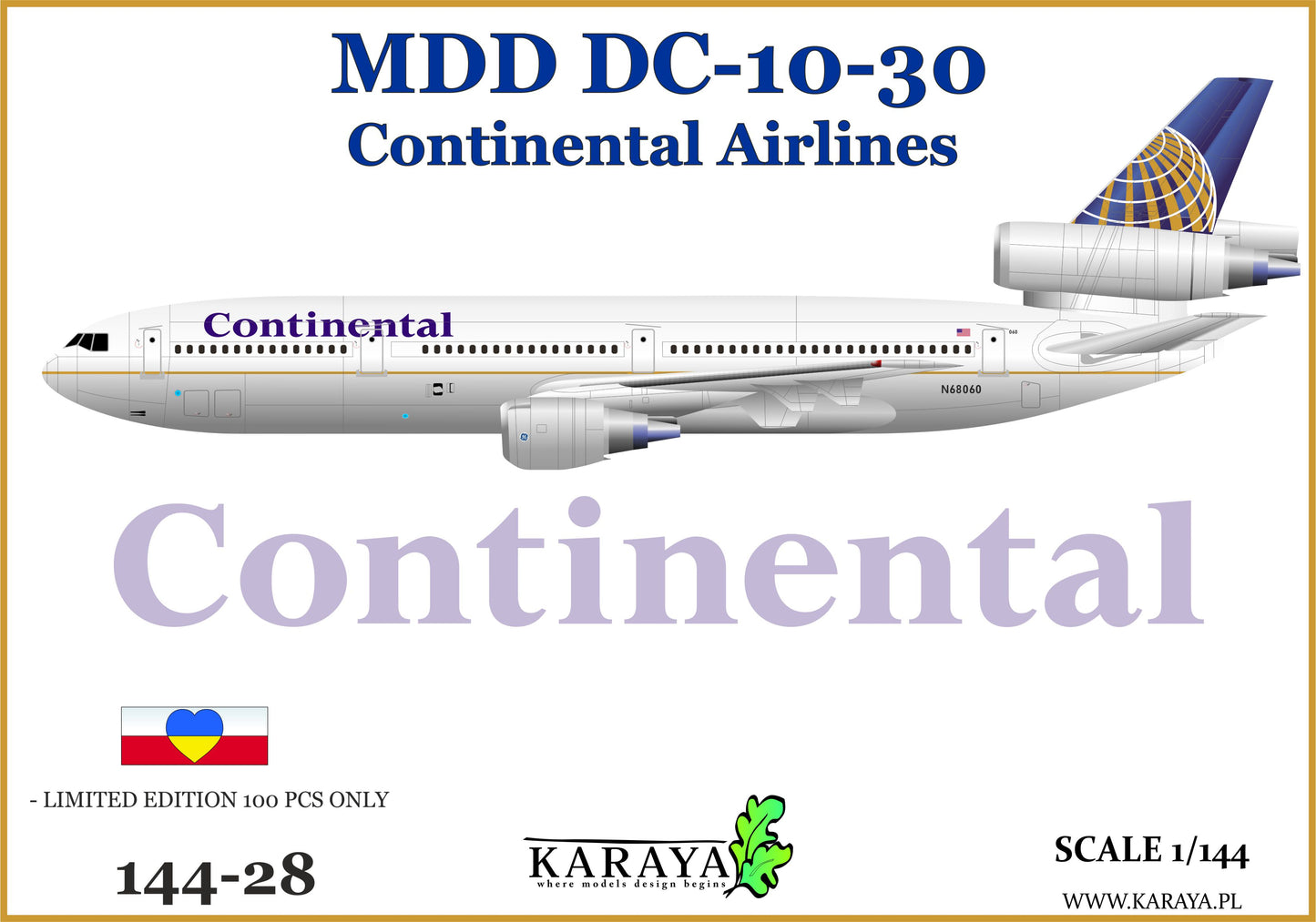 Karaya 144-28 1:144 DC-10-30 Continental