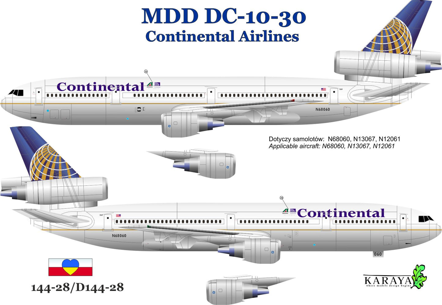 Karaya 144-28 1:144 DC-10-30 Continental