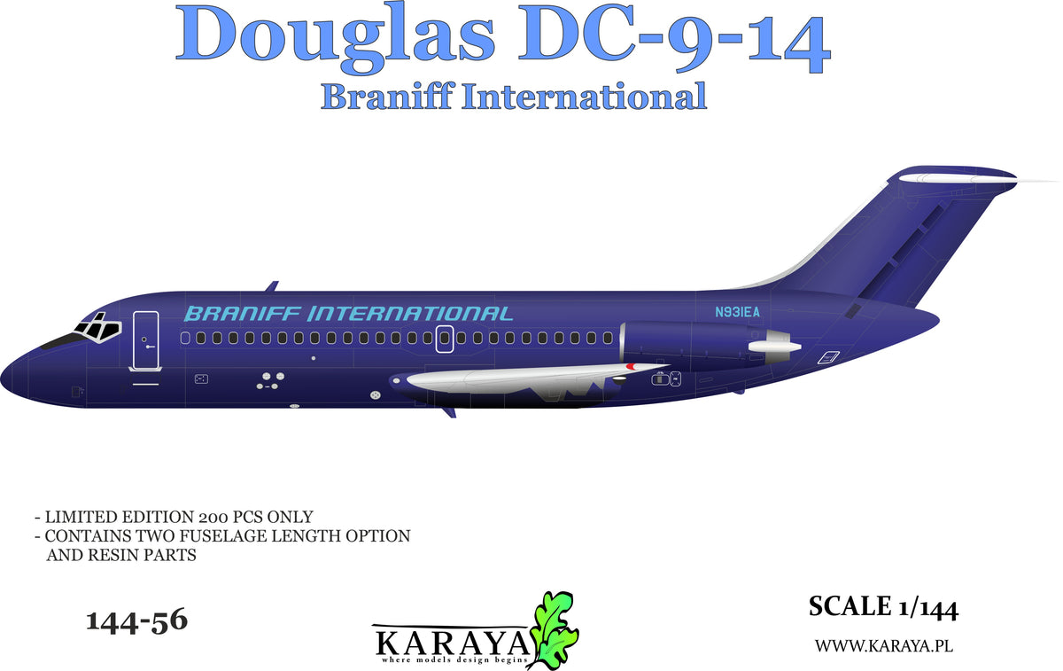 Karaya 144-56 1:144 Douglas DC-9-14 - Braniff International (N931EA)