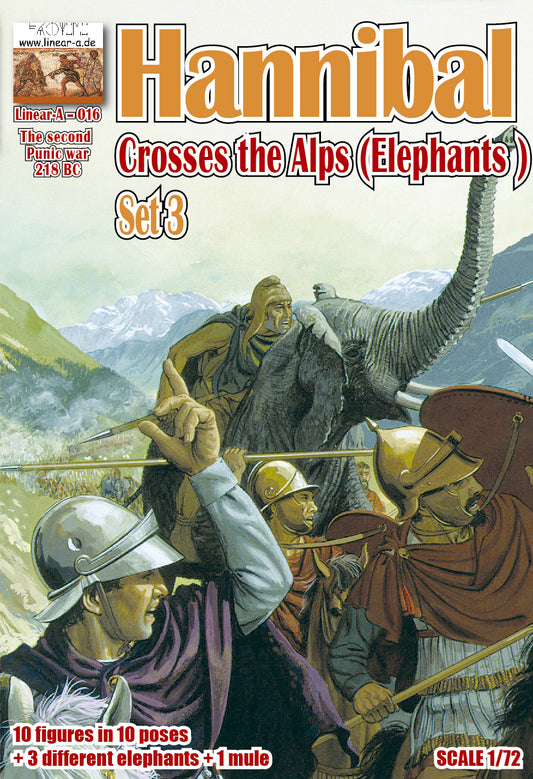 Linear-A 016 1:72 Hannibal crosses the Alps Set 3 (Elephants)