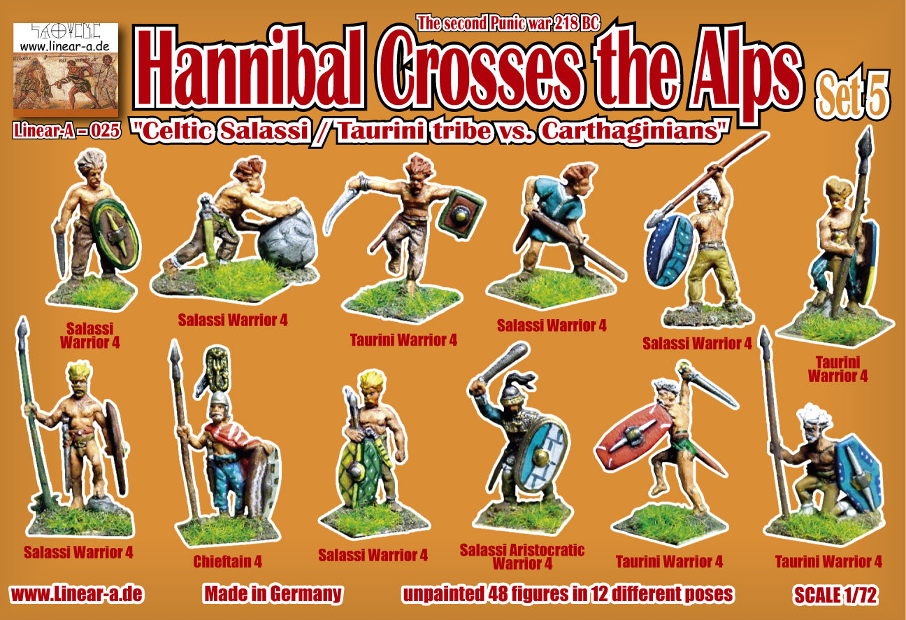 Linear-A 025 1:72 Hannibal Crosses the Alps "Celtic Salassi / Taurini tribe vs. Carthaginians" Set 5