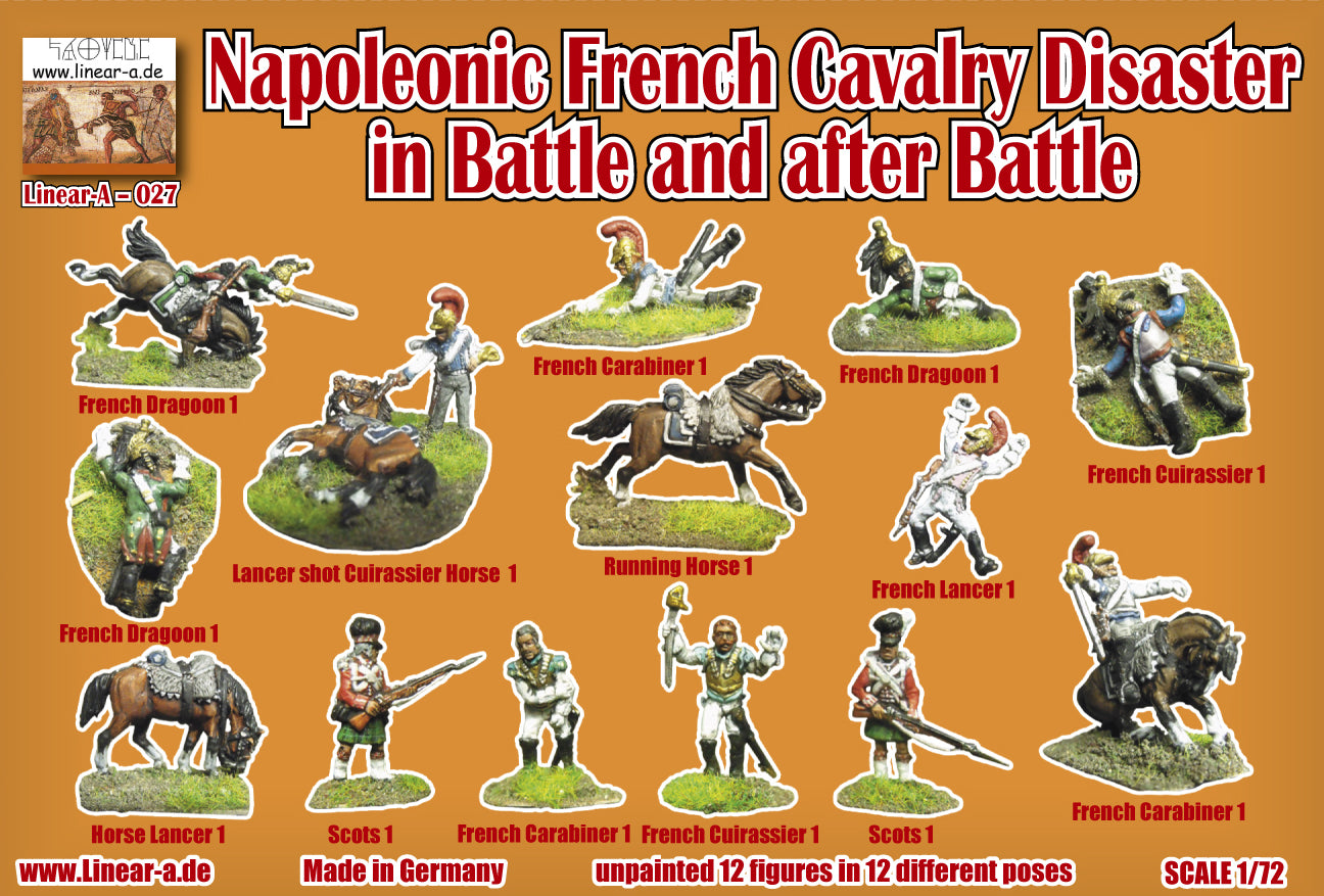 Linear-A 027 1:72 Napoleonic French Cavalry Disaster in Battle and after Battle