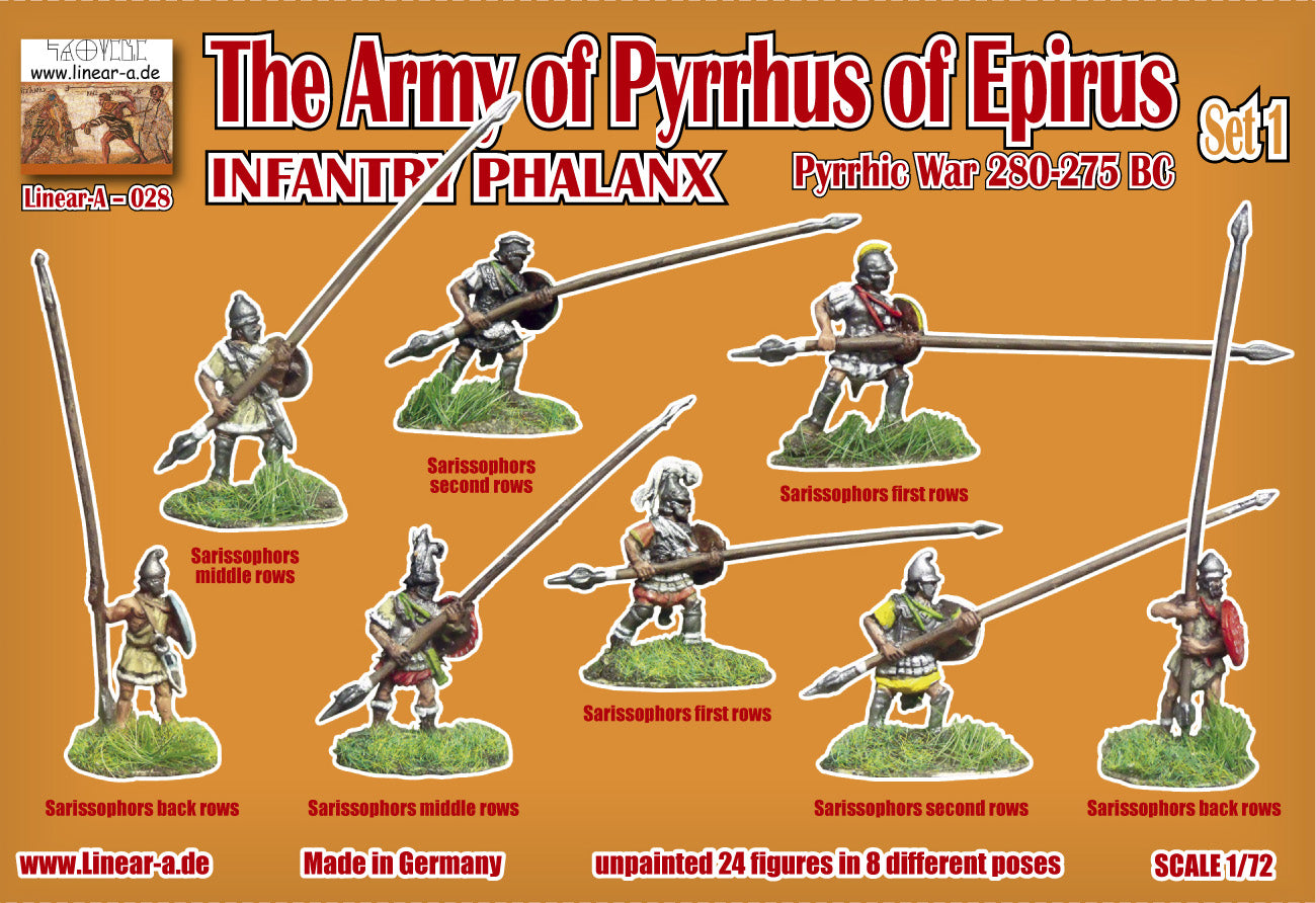 Linear-A 028 1:72 The Army of Pyrrhus of Epirus Infantry Phalanx Set 1