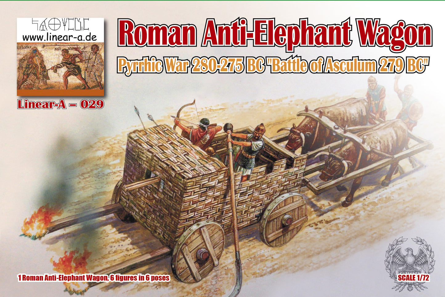 Linear-A LA029 1:72 Roman Anti-Elephant Wagon (3D-Printed)