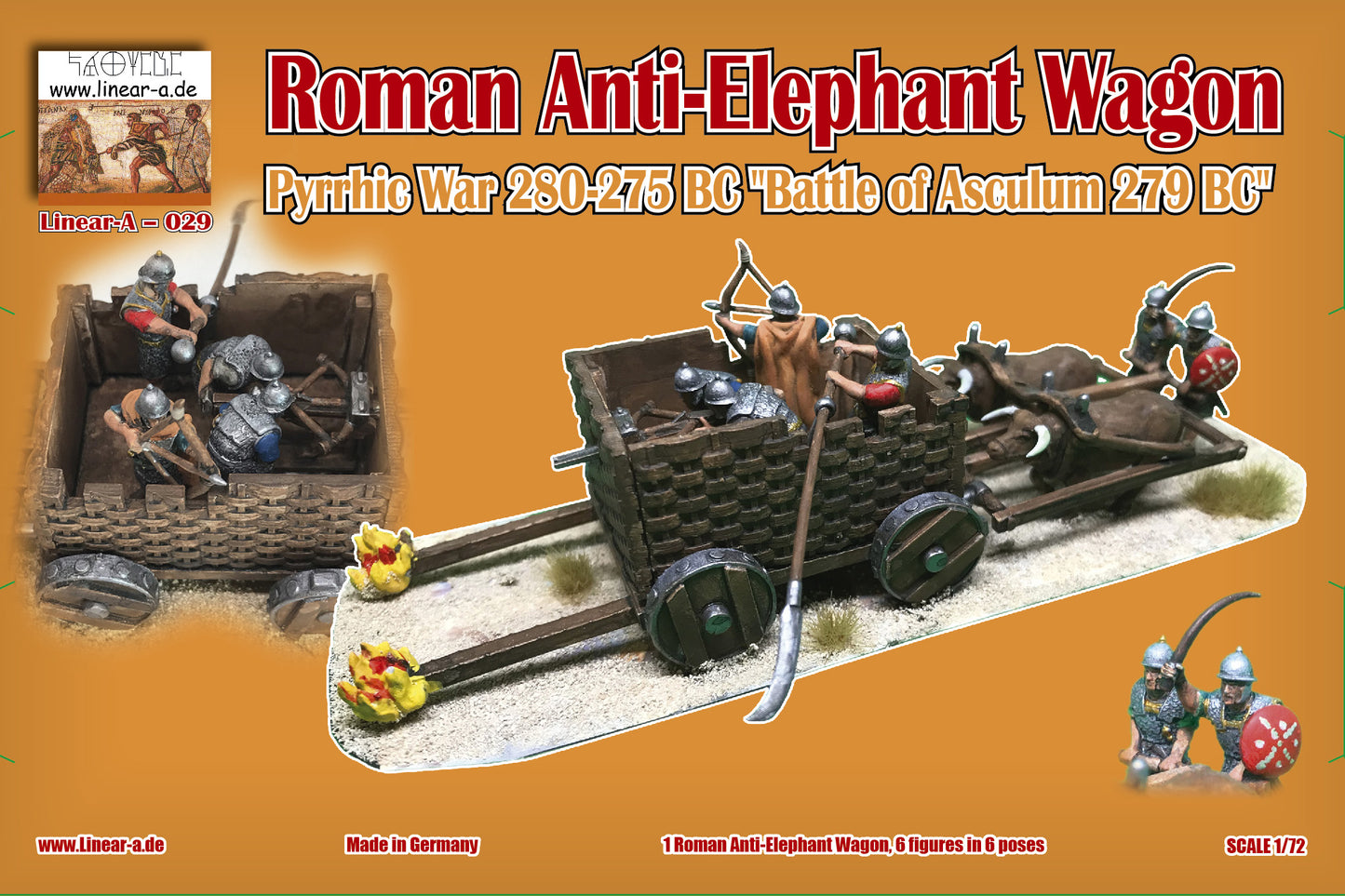 Linear-A LA029 1:72 Roman Anti-Elephant Wagon (3D-Printed)