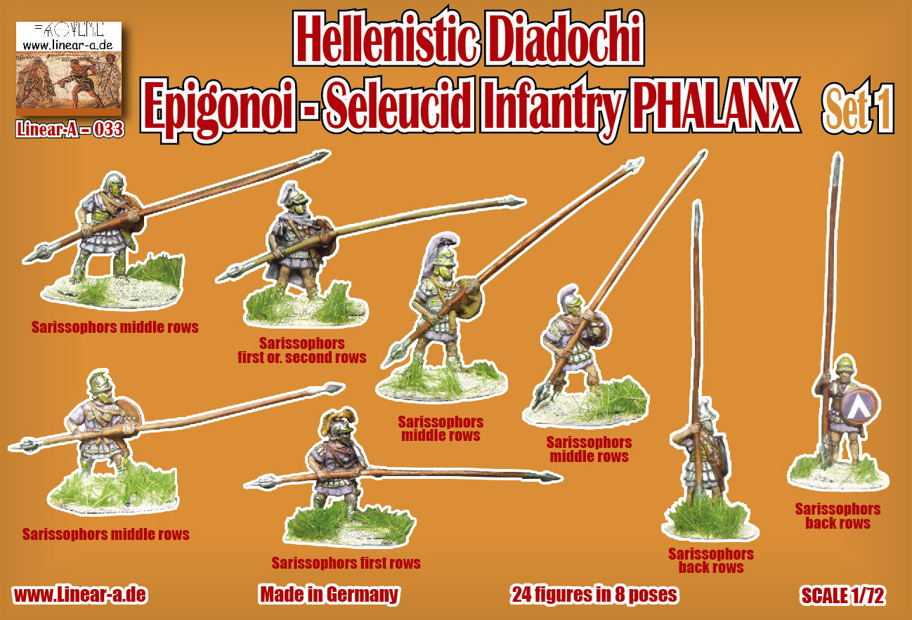 Linear-A 033 1:72 Hellenistic Diadochi Epigonoi - Seleucid Infantry Phalanx Set 1