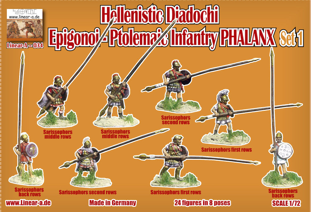 Linear-A 034 1:72 Hellenistic Diadochi Epigonoi - Ptolemaic Infantry Phalanx Set 1