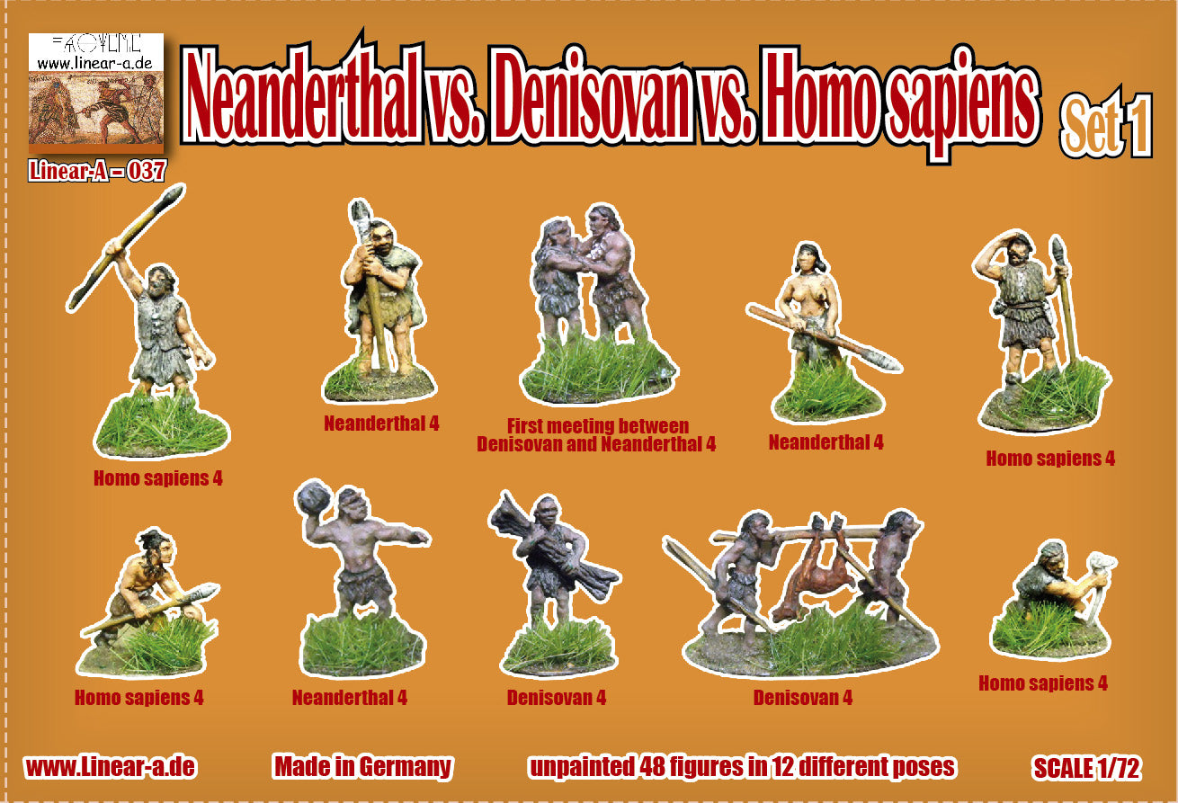 Linear-A 037 1:72 Neanderthal vs. Denisovan vs. Homo Sapiens Set 1