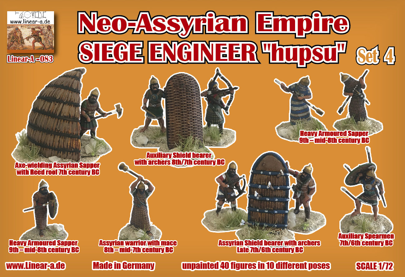 Linear-A LA083 1:72 Neo-Assyrian Empire 911-605 BC Siege Engineer Set 3