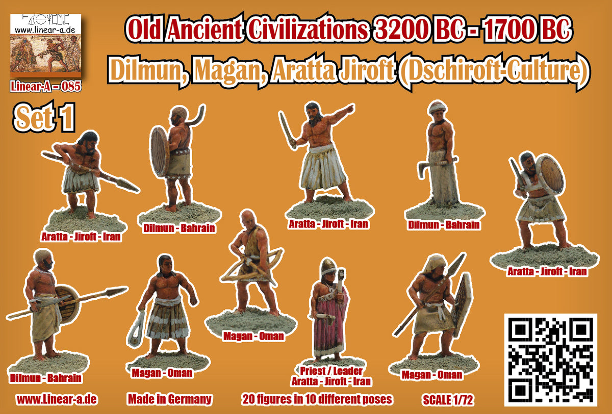 Linear-A 085 1:72 Old Ancient Civilizations 3200 BC - 1700 BC Set 1 Dilmun, Magan, ARATTA Jiroft (Dschiroft-Culture)