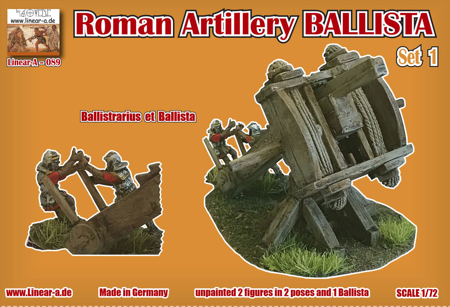 Linear-A 089 1:72 Roman Artillery Ballista Set 1