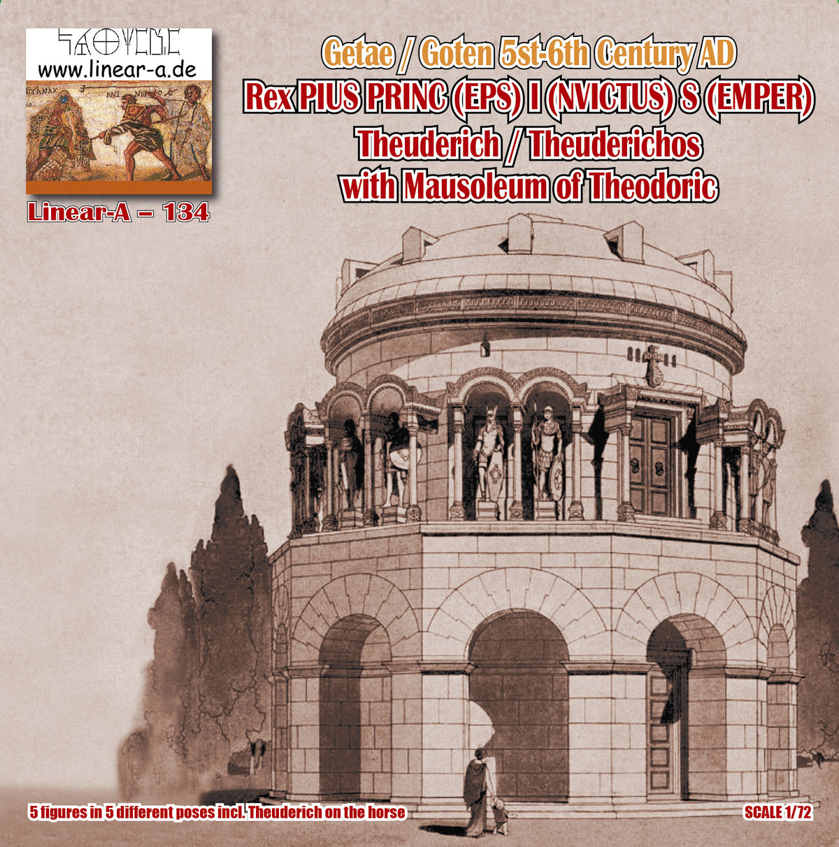Linear-A LA134 1:72 Mausoleum of Theoderic in Ravenna and includes six exclusive figures available only in this set.