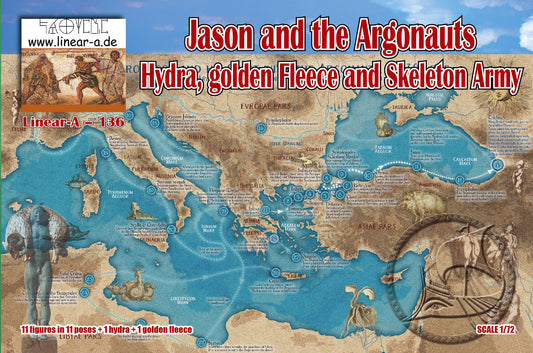 Linear-A LA136 1:72 Jason and the Argonauts Hydra, golden Fleece and Skeleton Army (Big Set)