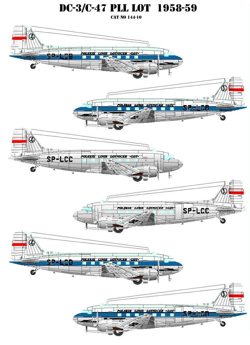 Lima Oscar Decals 144010 1:144 Douglas DC-3 LOT