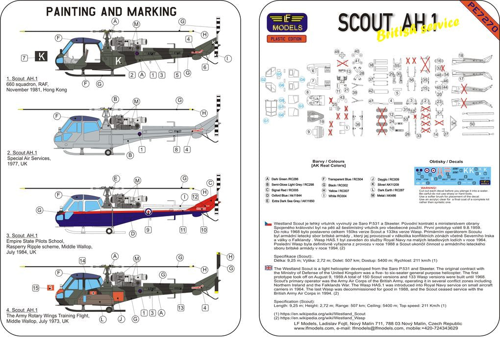 LF Models PE7270 1:72 Westland Scout AH.1 British service