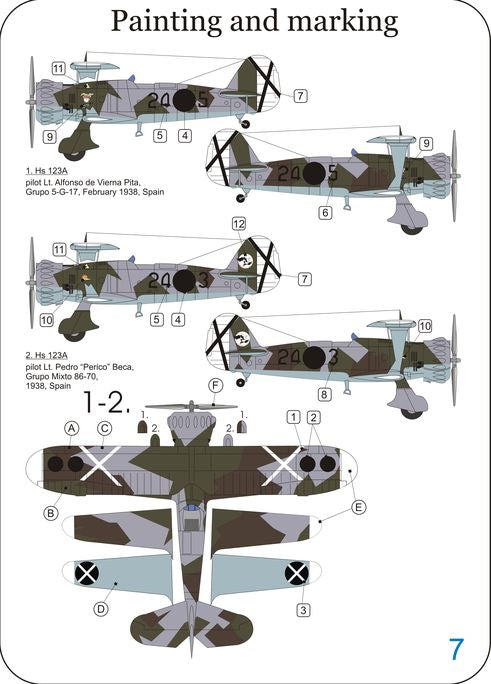 LF Models PE7272 1:72 Henschel Hs-123 'Angelito' Spanish service