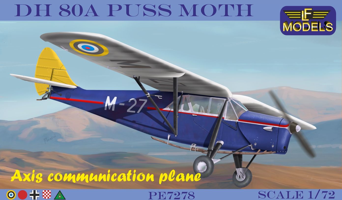 LF Models PE7278 1:72 de Havilland DH-80A Puss Moth Axis Communication Plane