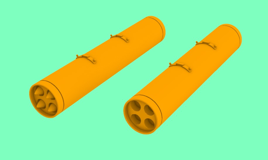 LF Models 3D7209 1:72 LAU-10 A ZUNI Rocket Pod 2pcs (3D-Printed)
