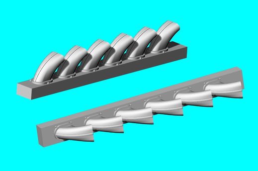 LF Models 3D7220 1:72 Messerschmitt Bf-109F-2 Exhaust Stacks (3D-Printed)