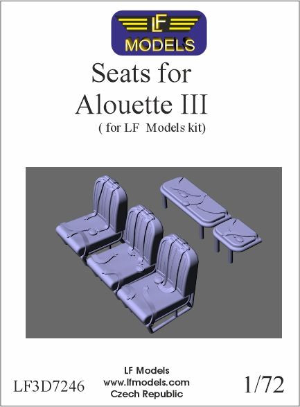 LF Models 3D7246 1:72 Seats for Alouette III (3D-Printed)