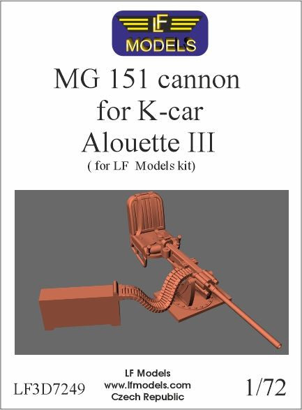 LF Models LF3D7249 1:72 MG 151 cannon for K-car Alouette III