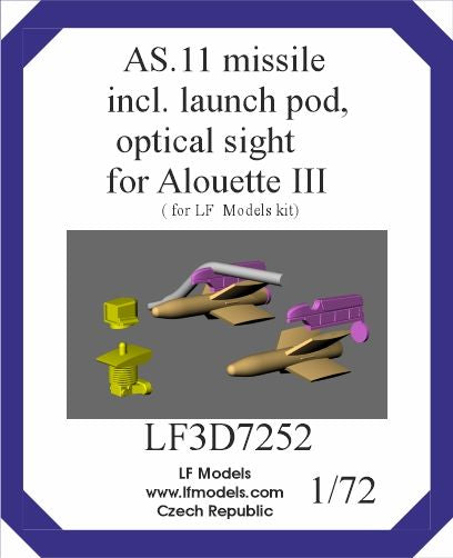 LF Models 3D7252 1:72 AS.11 missile incl. launch pod, optical sight for Alouette III