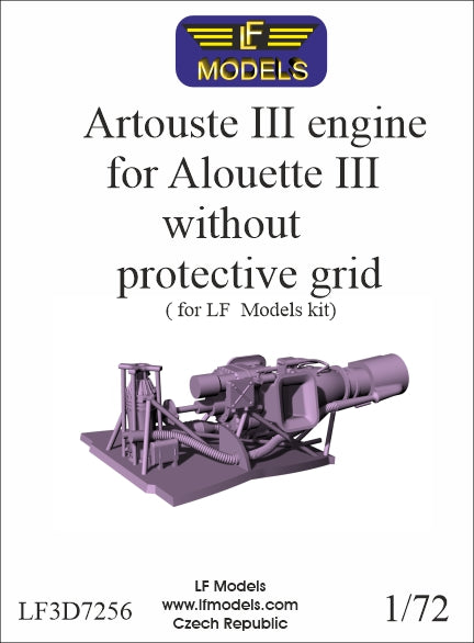 LF Models LF3D7256 1:72 Artouste III engine for Alouette III w/o protective grid.