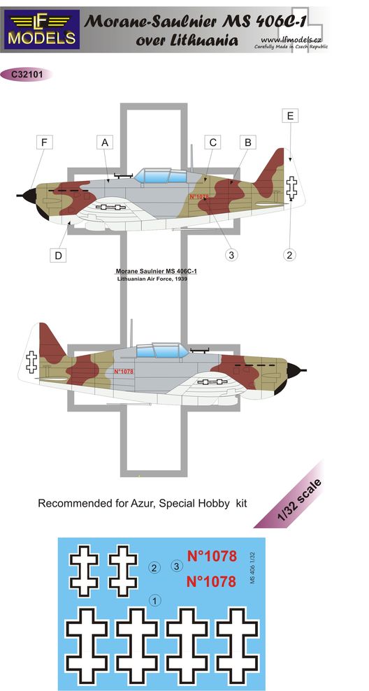 LF Models C32101 1:32 Morane-Saulnier MS.406C1 over Lithuania