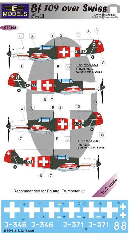 LF Models C32105 1:32 Messerschmitt Bf-109E-3 over Swiss III