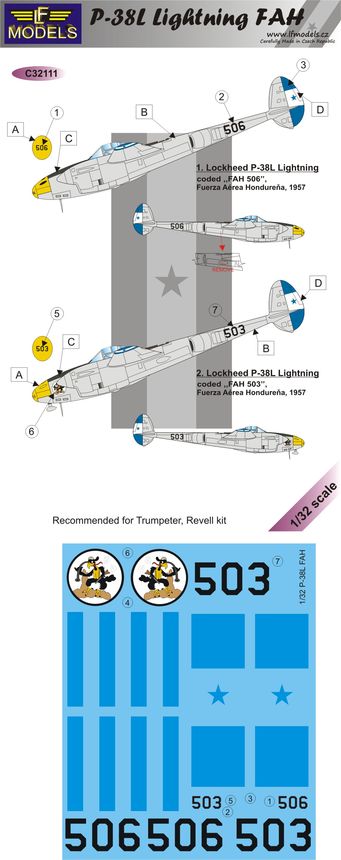 LF Models MC32111 1:32 Lockheed P-38L Lightning FAH Honduras