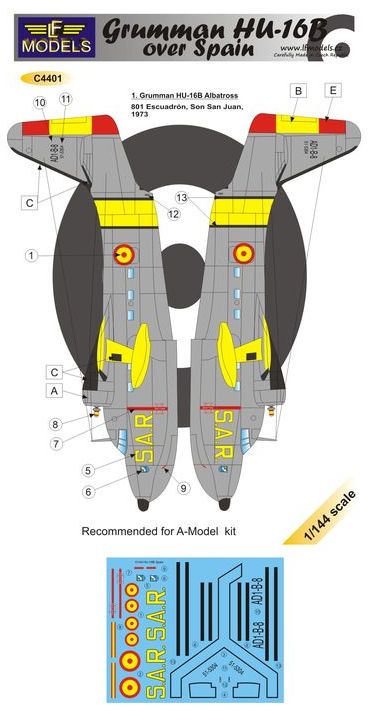 LF Models MC4401 1:144 Grumman HU-16B Albatross Spain (1 decal option)