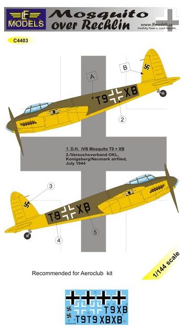 LF Models C4403 1:144 de Havilland B.IV Mosquito over Rechlin (1 decal option)