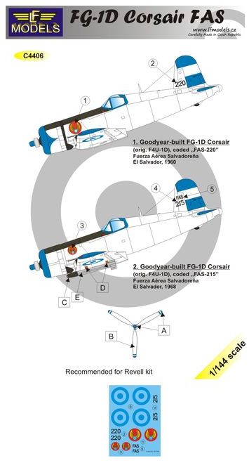 LF Models C4406 1:144 Vought FG-1D Corsair FAS SALVADORIAN Air Force (2 decal options)