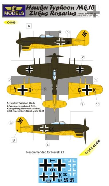LF Models C4409 1:144 Hawker Typhoon Mk.Ib Zirkus Rosarius (1 decal option)