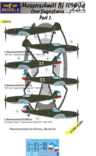 LF Models C44110 1:144 Messerschmitt Bf-109E3a Yugoslavia