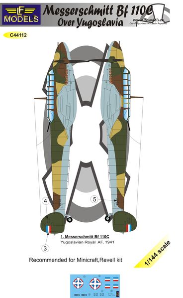 LF Models C44112 1:144 Messerschmitt Bf-110C over Yugoslavia