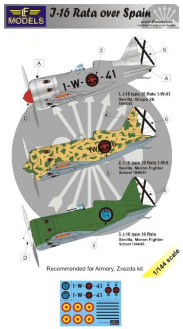 LF Models C4412 1:144 Polikarpov I-16 Rata over Spain
