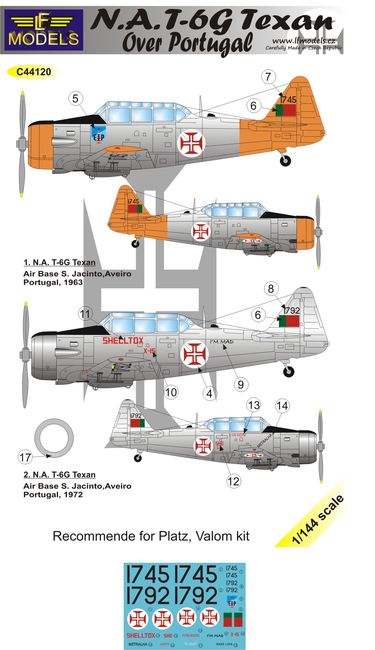 LF Models C44120 1:144 North-American T-6G Texan over Portugal